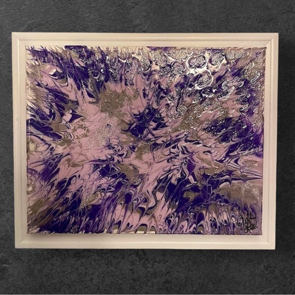 Framed Abstract Acrylic/Resin Art - Picture 3 of 8